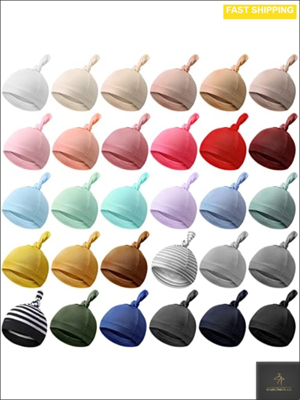 30 Pack Newborn Knot Beanie Hats Soft Cotton Infant 0-6 Months